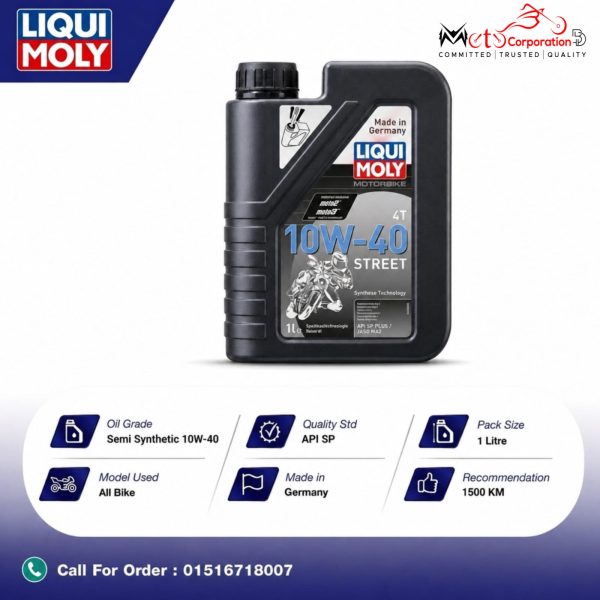 LIQUI MOLY 10W-40 STREET SEMI SYNTHETIC 1L