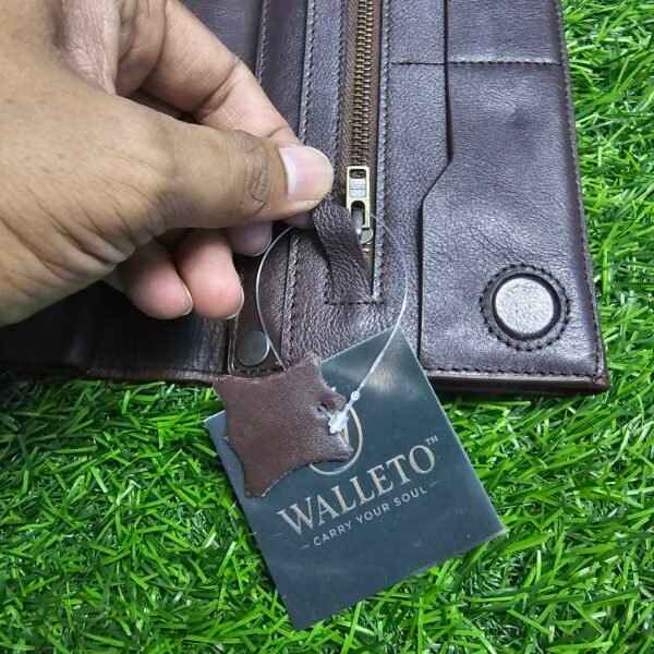All in one Multifuntional Moto Wallet-100% Genuine Leather - Image 23
