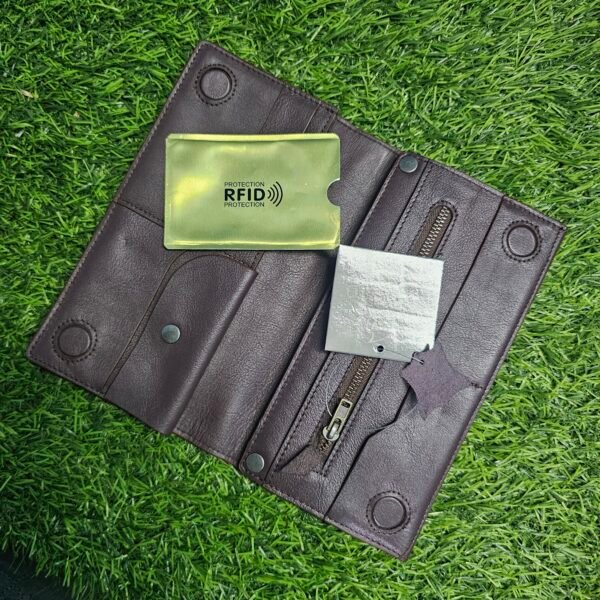 All in one Multifuntional Moto Wallet-100% Genuine Leather - Image 12