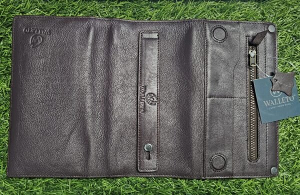 All in one Multifuntional Moto Wallet-100% Genuine Leather - Image 10