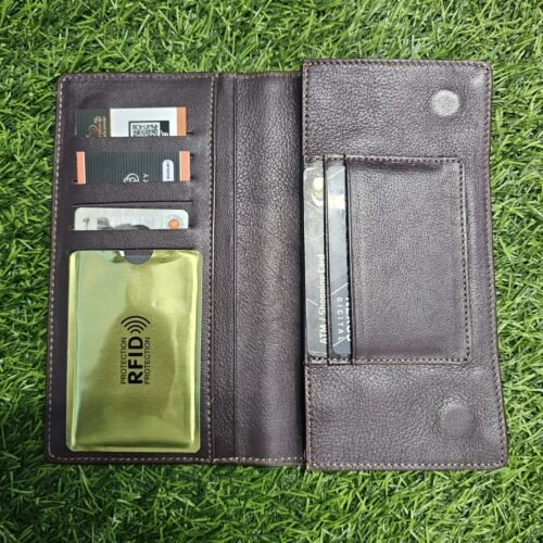 All in one Multifuntional Formal Wallet-100% Genuine Leather-Black