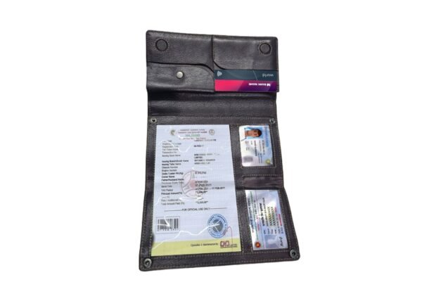 All in one Multifuntional Moto Wallet-100% Genuine Leather - Image 4
