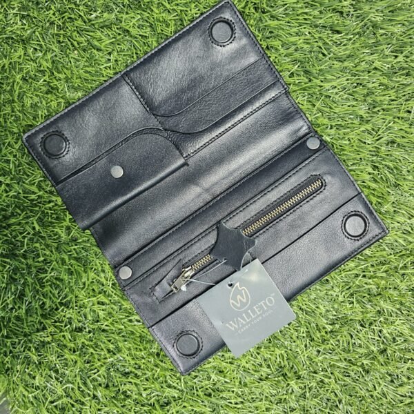 All in one Multifuntional Moto Wallet-100% Genuine Leather - Image 11