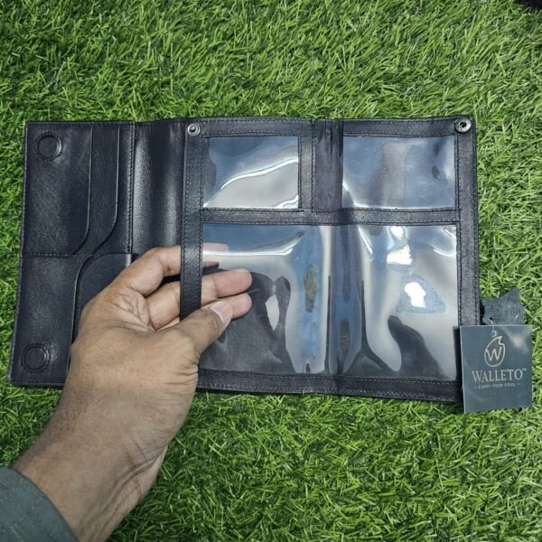 All in one Multifuntional Moto Wallet-100% Genuine Leather - Image 22