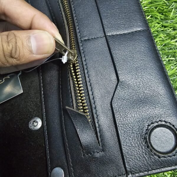 All in one Multifuntional Moto Wallet-100% Genuine Leather - Image 8